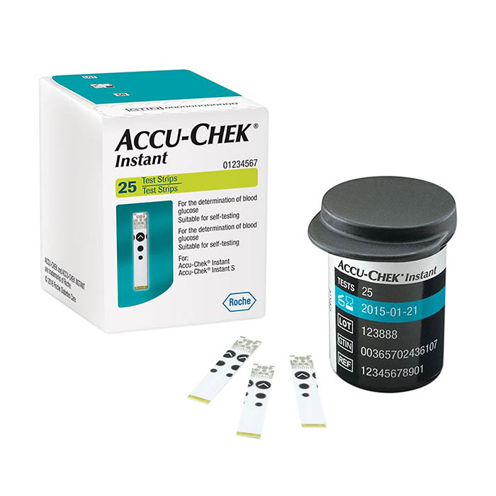 Que thử đường huyết Accu-Chek Instant (Hộp 25 que)